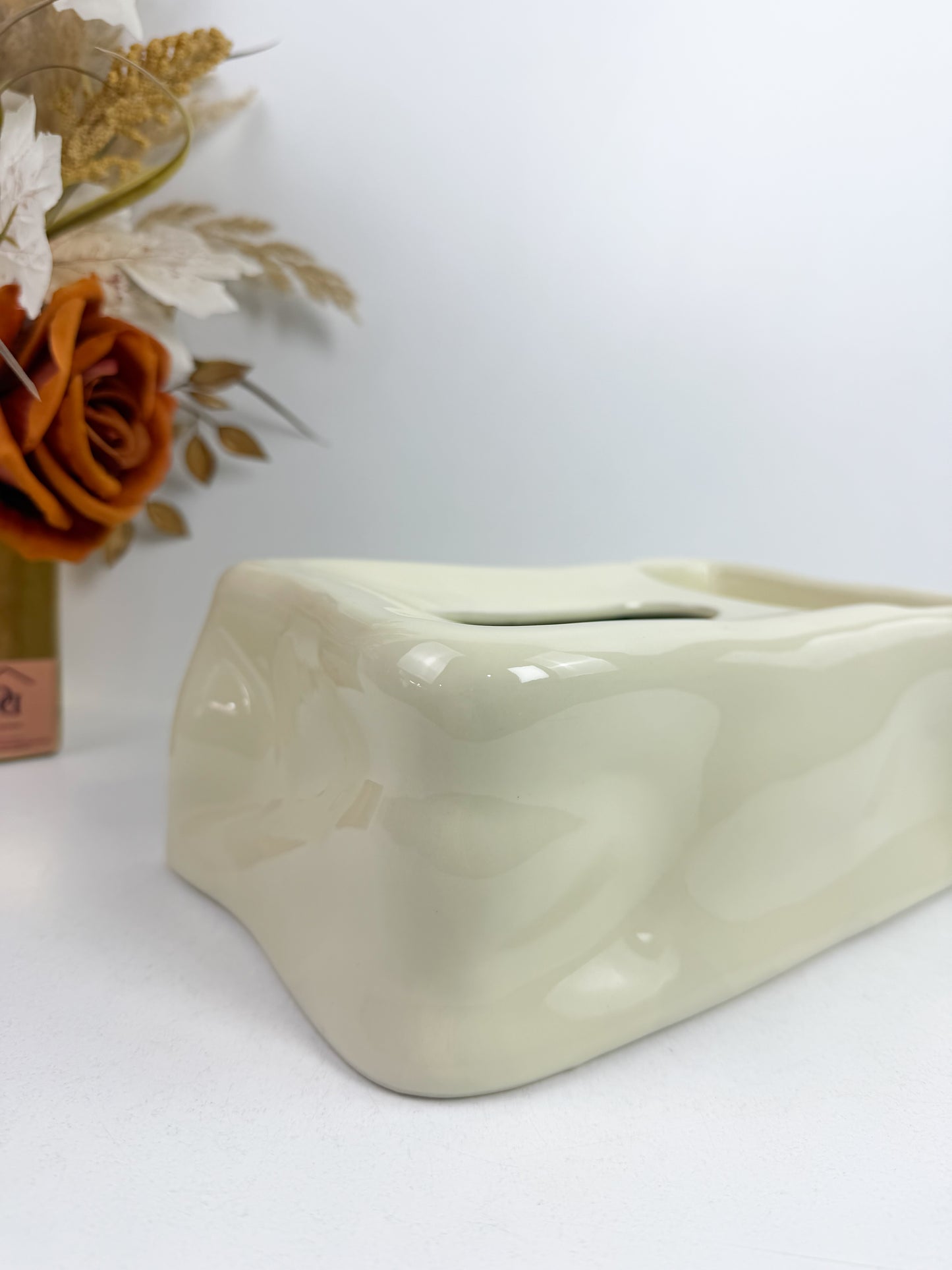 Boîte à mouchoirs en céramique rectangulaire au design moderne et épuré