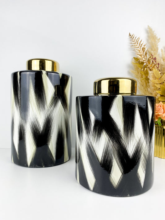 Duo de vases géométriques modernes en céramique