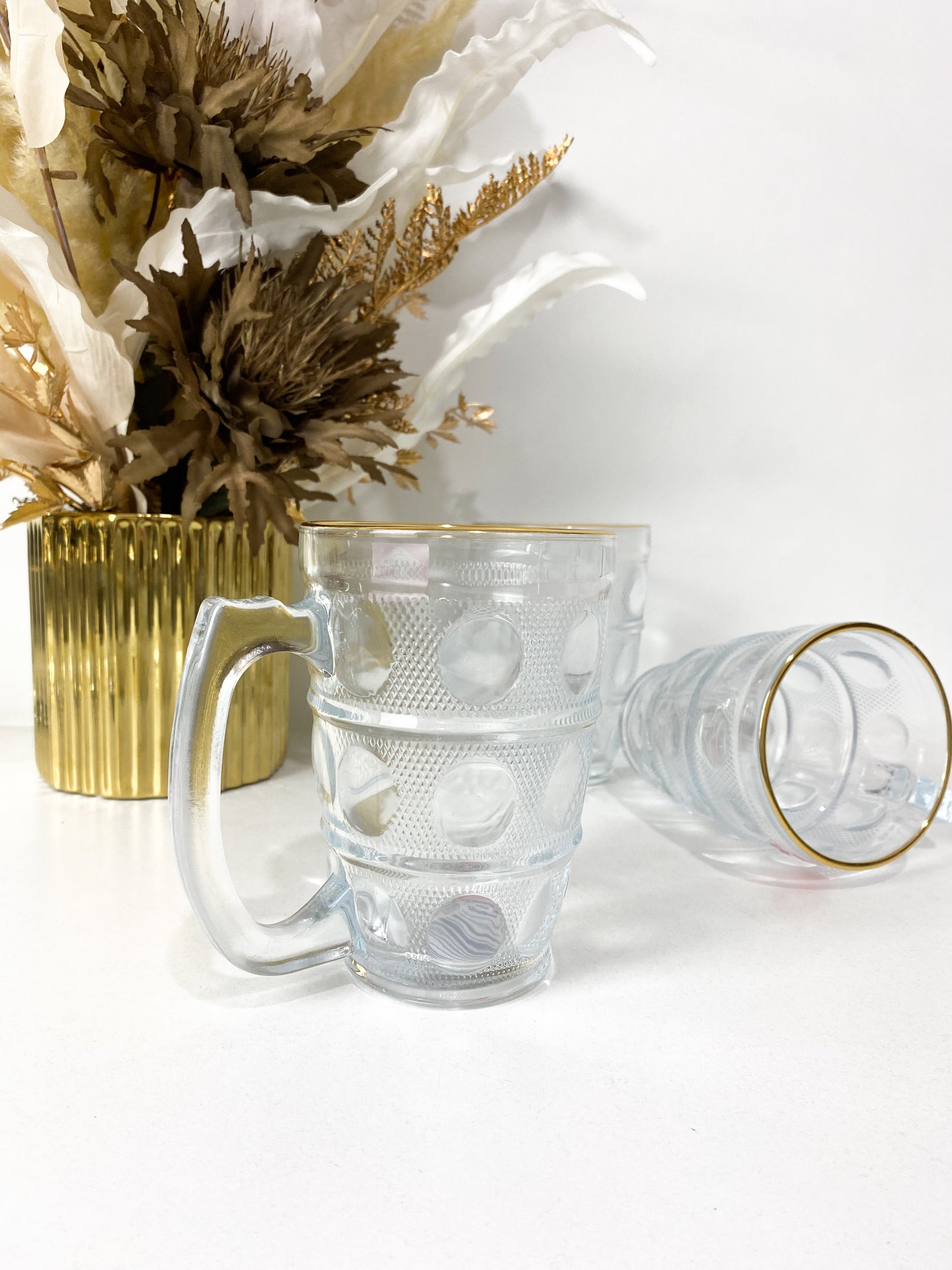 tasses à boissons en verre avec poignée de 560 ml, grands verres à eau
