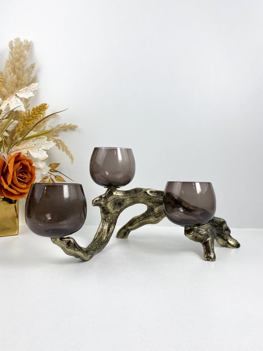 Porte-bougie décoratif élégant en cuivre