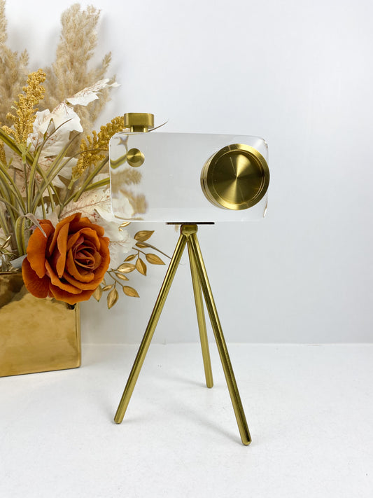 Décor–Camera décoratif en Crystal sur pied