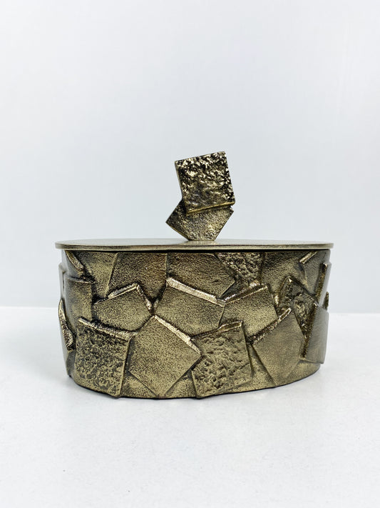 Boîte à découper en cuivre antique avec couvercle