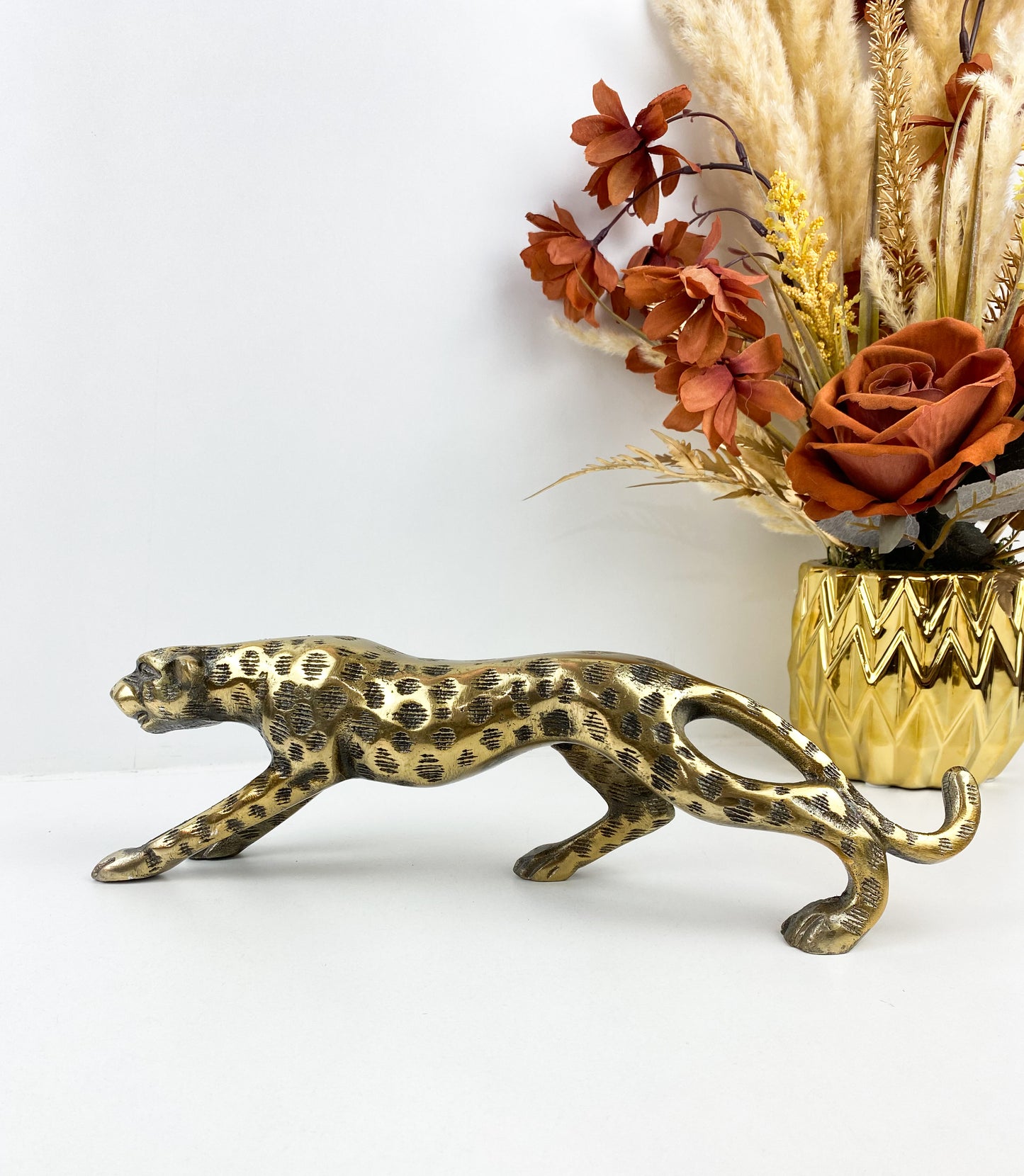 Tigre Déco-Statue panthère cuivre
