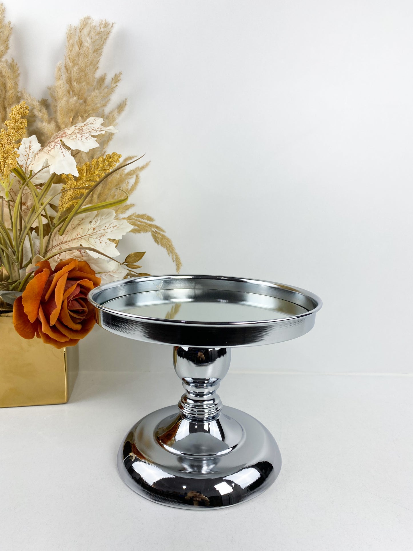 Support à gâteaux miroir argenté, Cupcake en métal galvanisé, décoration de Table pour fête