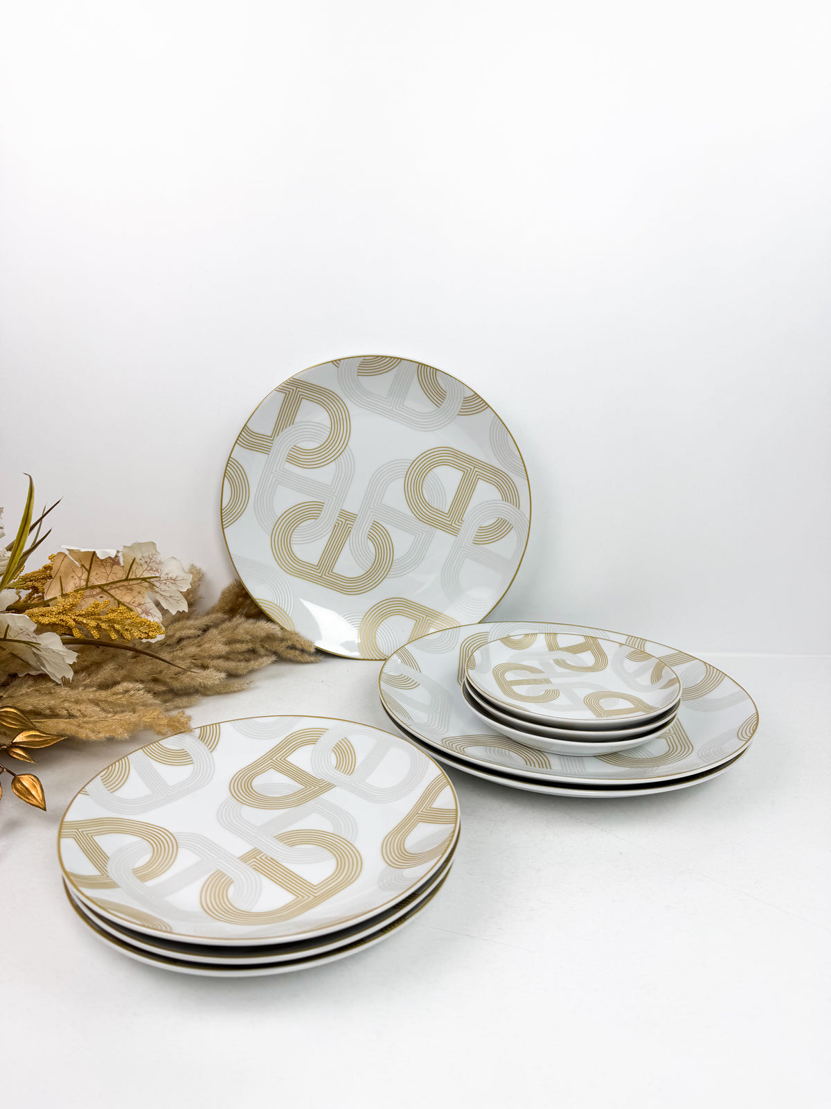 Service de Table Chainette en porcelaine de Luxe - 18 pièces
