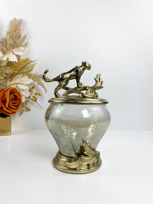 Bonbonnière décorative avec une finition dorée en cuivre - Décoration maison