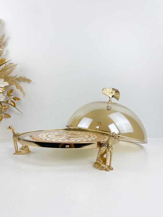 Présentoir -  Assiette a gâteau Ronde De Couleur Or