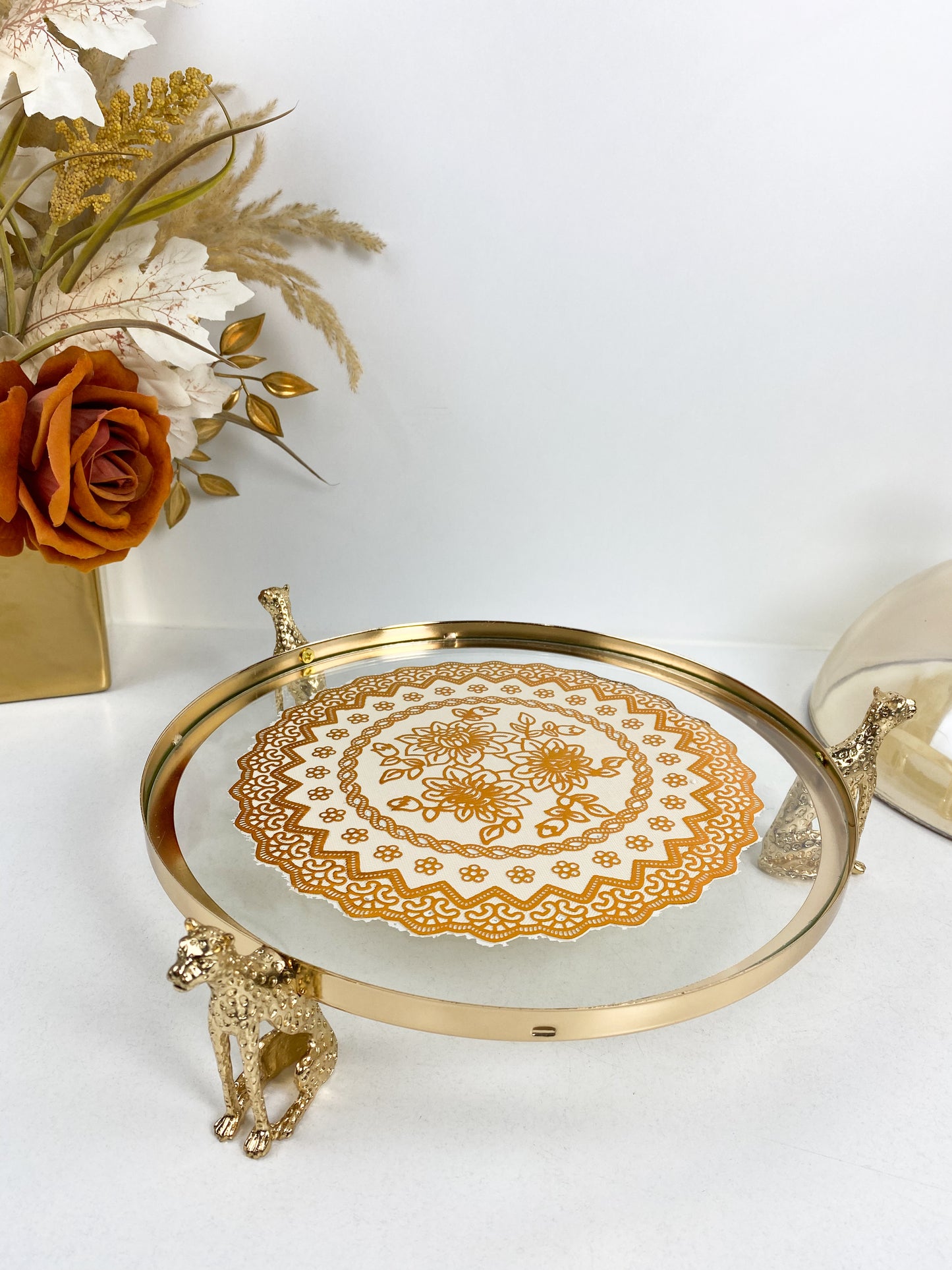 Présentoir -  Assiette a gâteau Ronde De Couleur Or