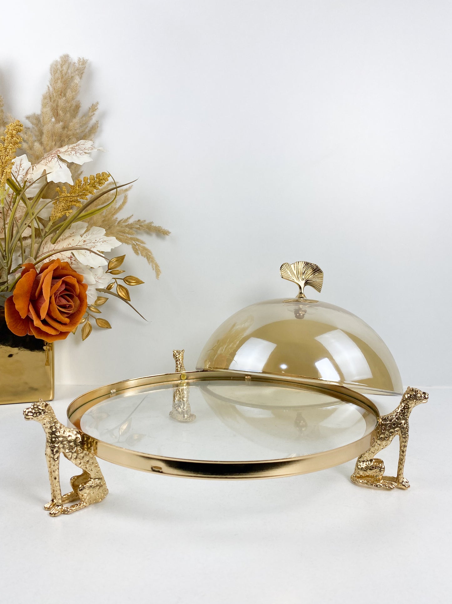 Présentoir -  Assiette a gâteau Ronde De Couleur Or