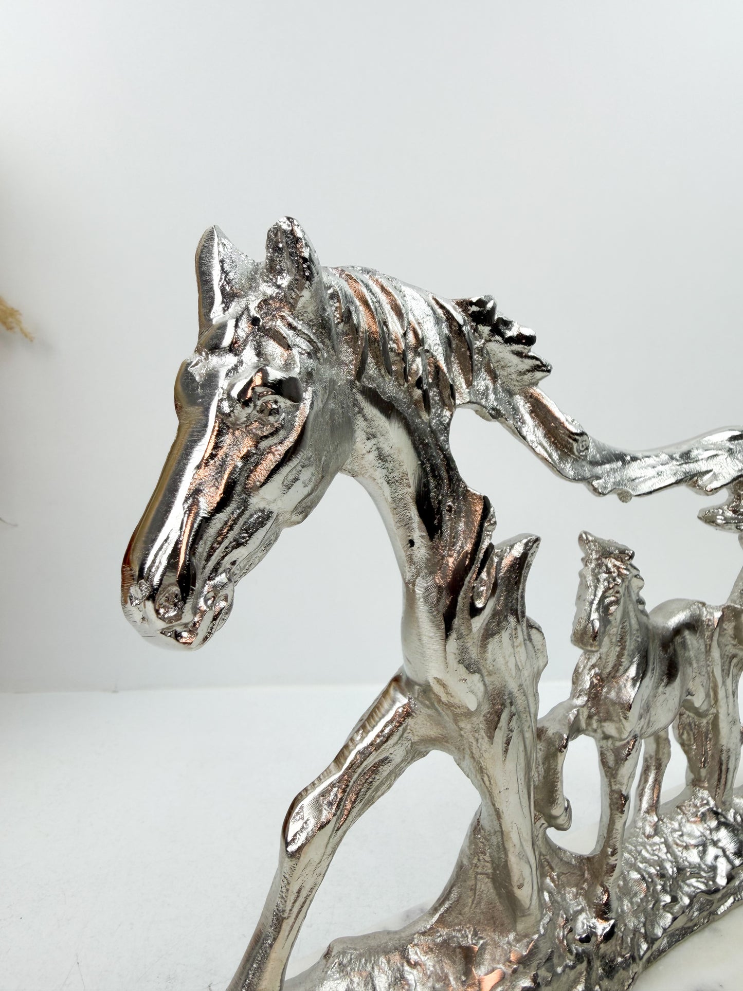 Sculpture de cheval pour table et décoration d'intérieur-Argenté